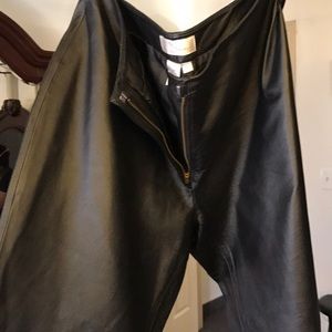 Black leather pants